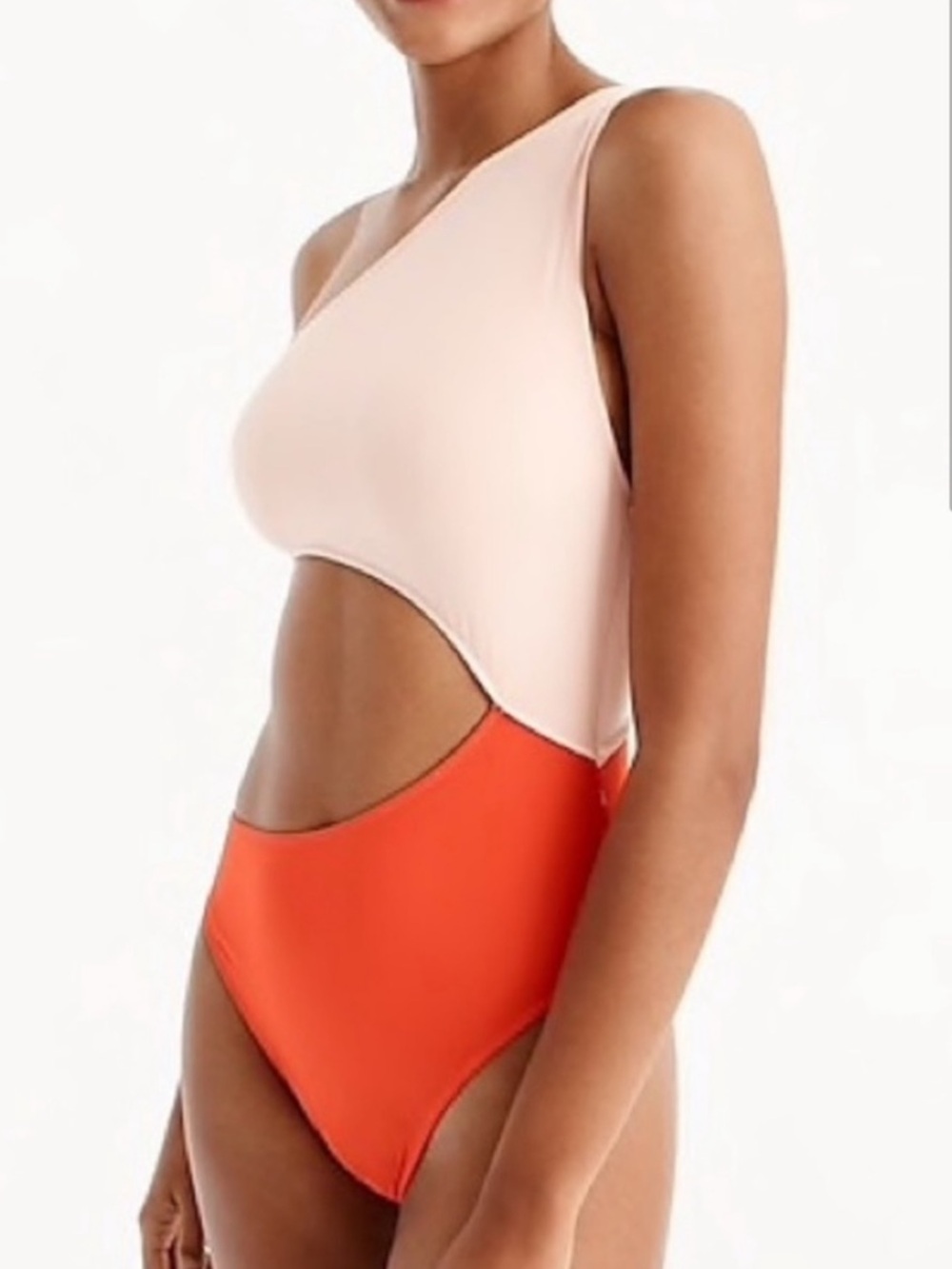 J. Crew One-Shoulder Cutout Two-Tone Swimsuit. Tilden cutout one-piece swimsuit